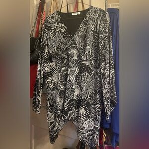 Black and white blouse